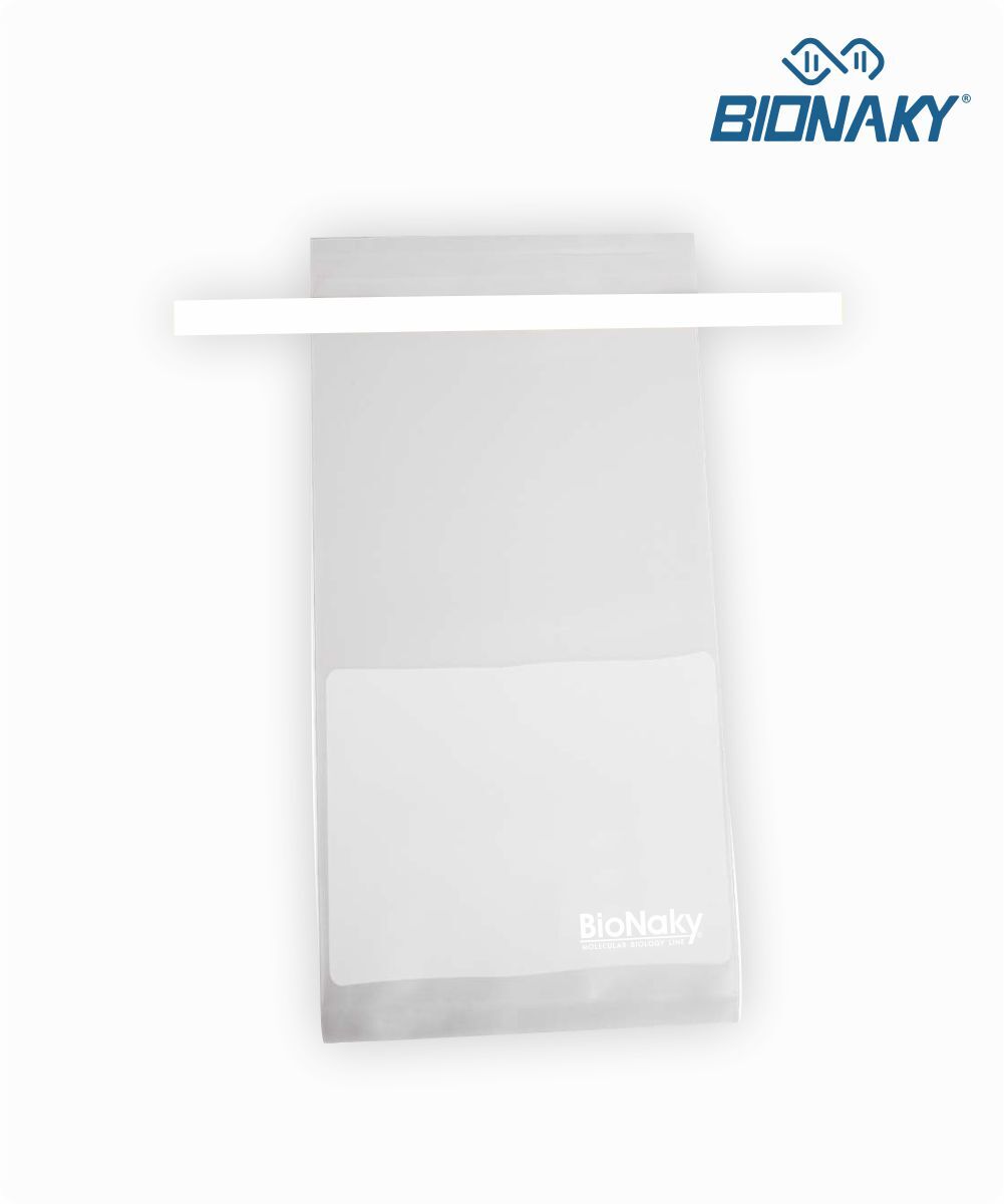 Saco para amostra estéril 540mL com tarja de marcação